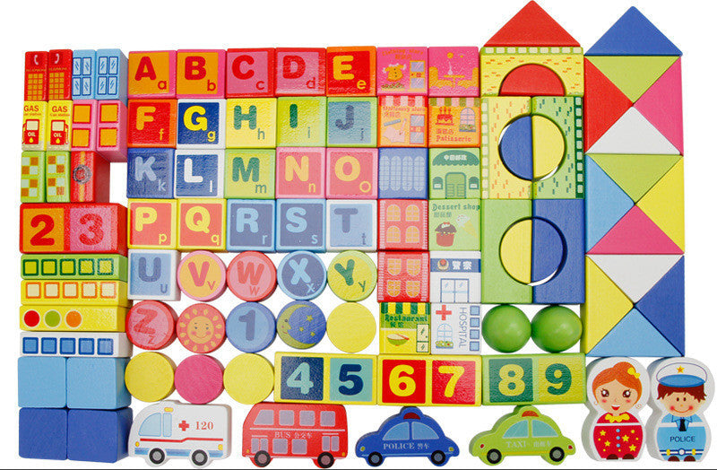 Traffic Wooden Building Blocks