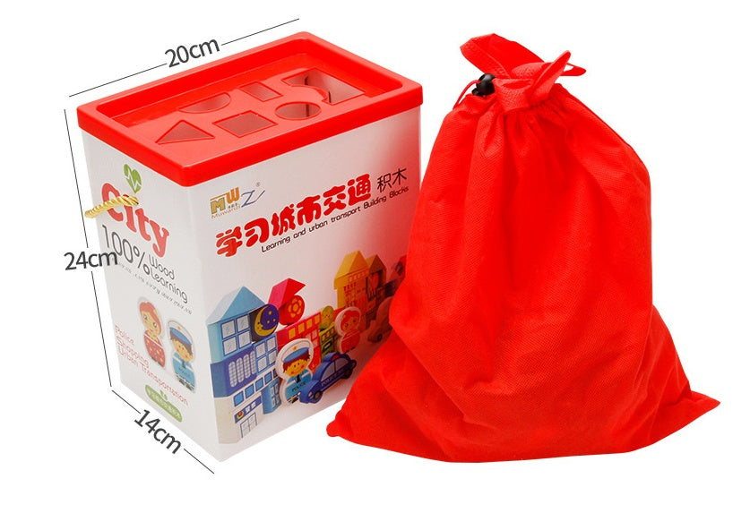 Traffic Wooden Building Blocks