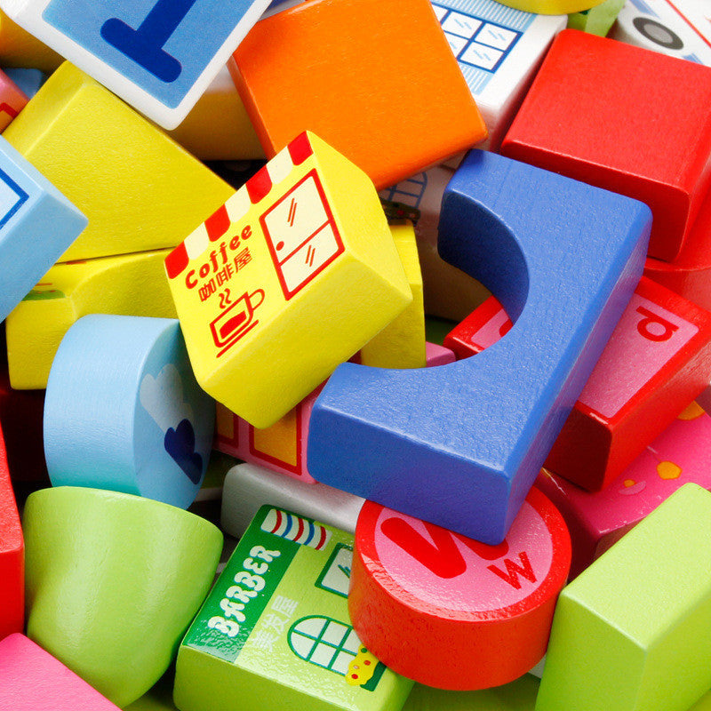Traffic Wooden Building Blocks