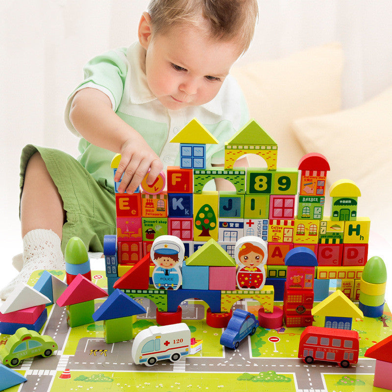 Traffic Wooden Building Blocks